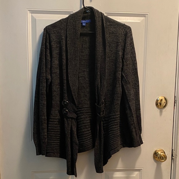 Apt. 9 Dark Gray Open Front Cardigan - Picture 1 of 7